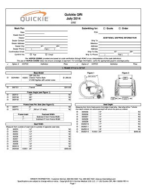 Fillable Online Quickie QRi July 2014 - Care Medical Source Fax Email ...
