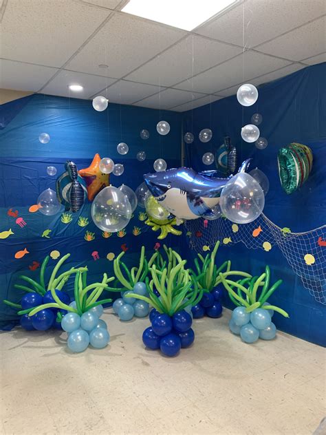 Ocean reef | Shark themed birthday party, Ocean birthday party, Shark ...
