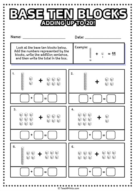 Free Base Ten Blocks Worksheets - Teach Prints