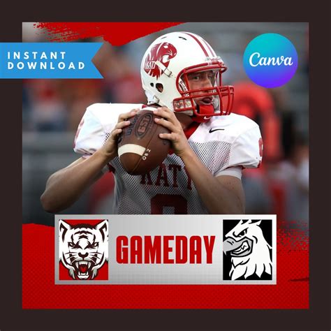 Gameday Template Football, Results Canva Download, Digital Team Graphic ...