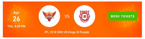Punjab Kings Tickets 2018 Online Booking