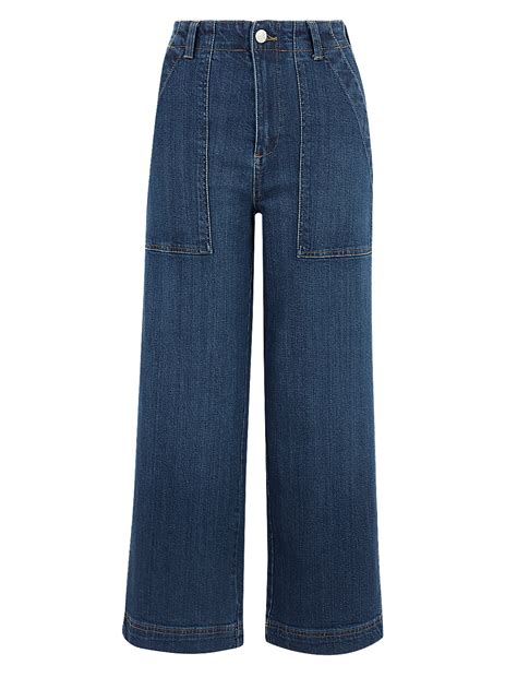 Buy Utility Wide Leg Ankle Grazer Jeans at Marks & Spencer