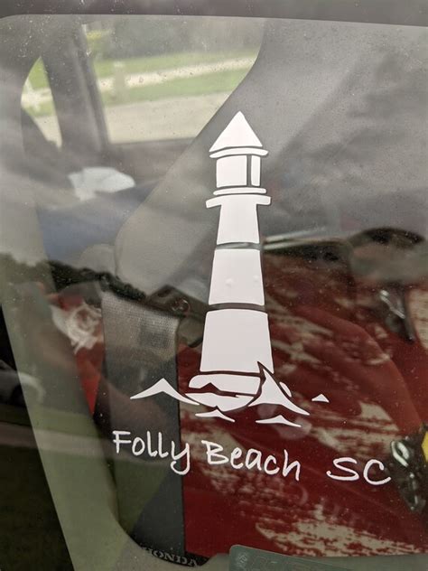 Folly Beach Lighthouse Car Decal Lighthouse Sticker - Etsy