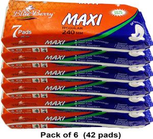 Blue Berry Maxi 7 Pads Regular 240mm (42 Sanitary Pads) Sanitary Pad ...