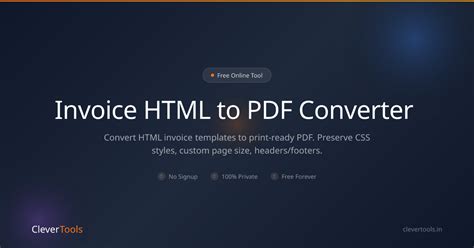 Invoice HTML to PDF - Free, Print-Ready | CleverTools