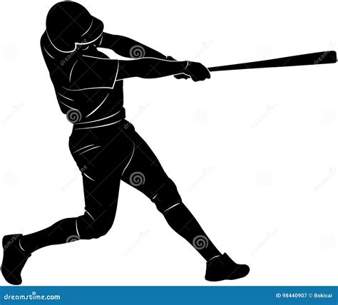 Baseball player silhouette stock vector. Illustration of equipment ...