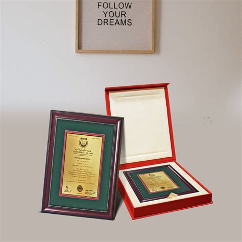 24K Gold Plated Custom Academic Certificate – PujaShoppe