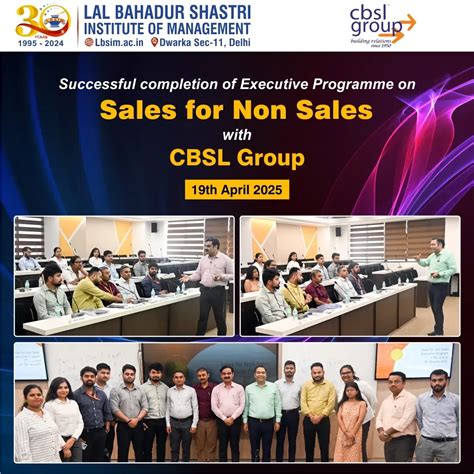 Executive Programme in Sales for Non Sales for CBSL Group on 19 Apr'25