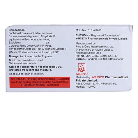 Chexid RF 40 mg Tablet 10's Price, Uses, Side Effects, Composition ...