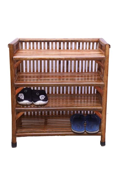 Avika Cane Bamboo Bait Shoe Rack Wooden Slipper Stand Utility Rack ...