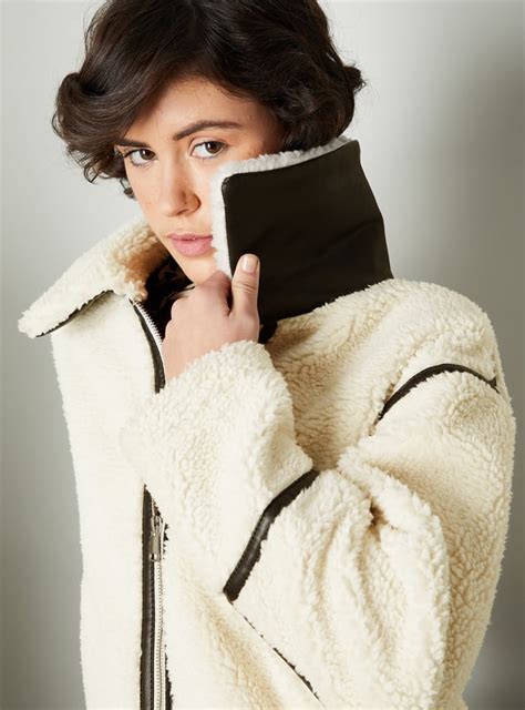 Buy Women Sherpa Jacket with Belt Detail Online at just Rs. 2899.0 ...