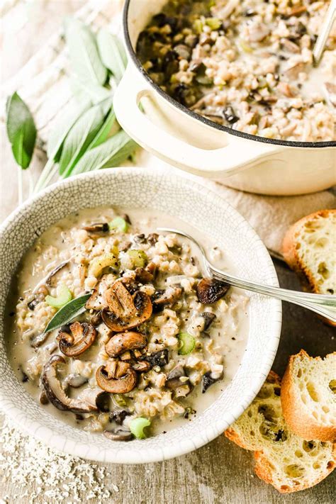 Mushroom Barley Soup • Jewish deli style!