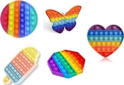 Silicon Stress Relief Pop Up Toy Set Fidget Toy Push Bubble Pop Up ...