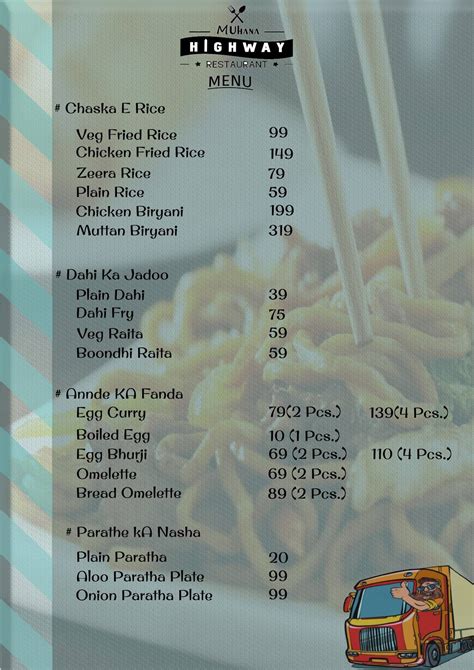 Menu at MUHANA HIGHWAY RESTAURANT (veg and non veg), Jaipur