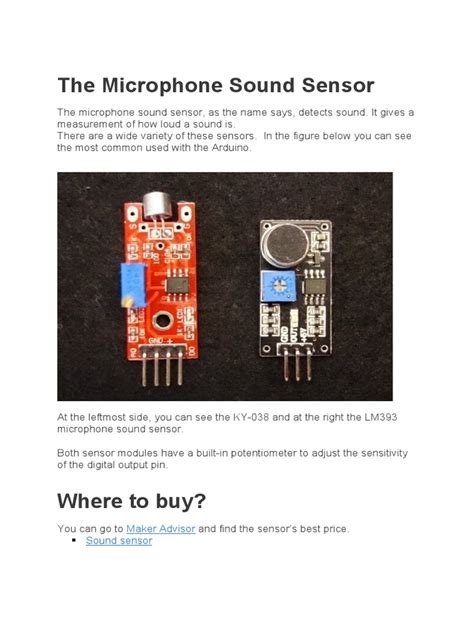 Sound Sensor Module Data Sheet 的图像结果