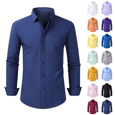 Axiiglly Mens Dress Shirts Long Sleeve Button Down Dress Shirts Slim ...