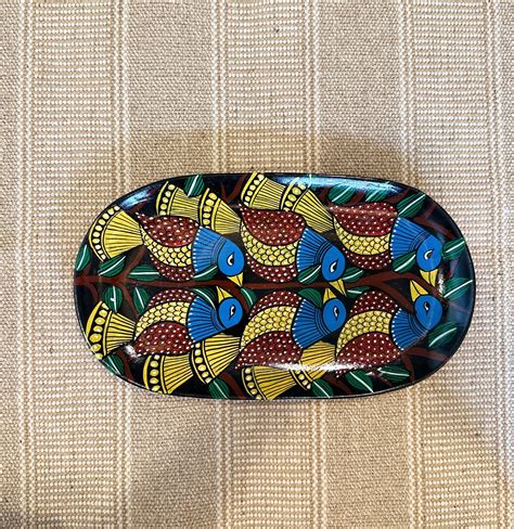 Wooden Hand Painted big bird tray – Shuchi Heritage