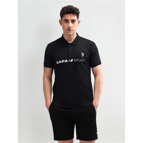 Buy U.S. POLO ASSN. Polo Black Solid T-Shirt Online