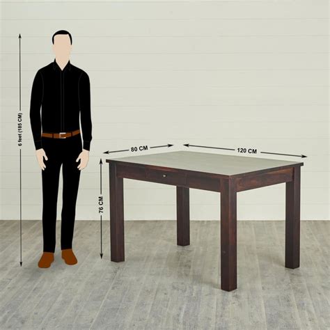 Buy Veda Sage Brown Sheesham Wood 4-Seater Dining Table Set With 2 ...