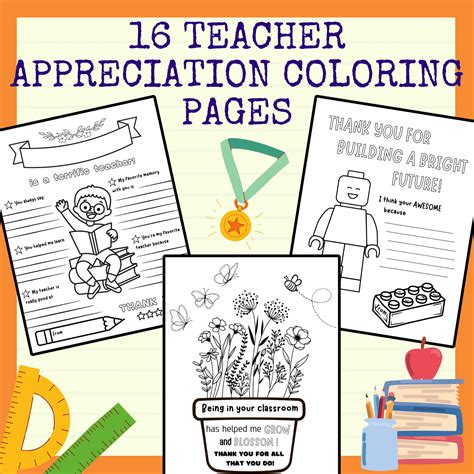 16 Teacher Appreciation Coloring Pages Printable Thank You Teacher ...
