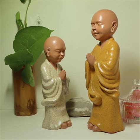 Buy SUNSHINE ART Handicraft Namaste Surreal Monk Statue for Home, Resin ...