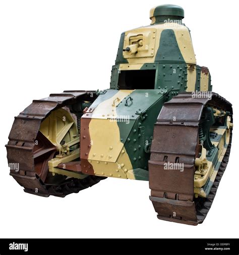 A cut out of a French, Renault FT 17 WW1 camouflaged tank Stock Photo ...