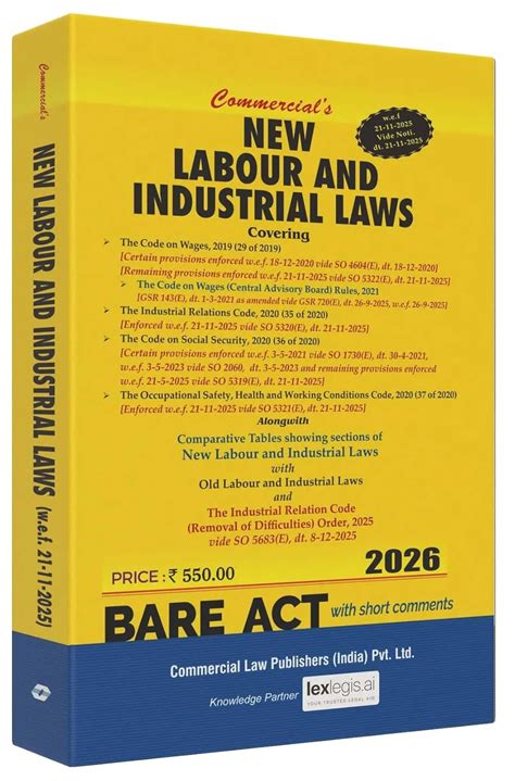 Commercial’s New Labour & Industrial Laws | Bare Act 2026 Edition