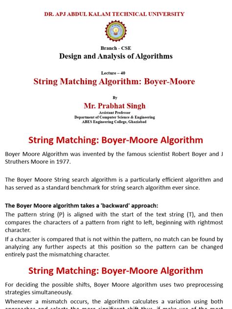 Image result for Explain Boyer-Moore Algorithm with Example