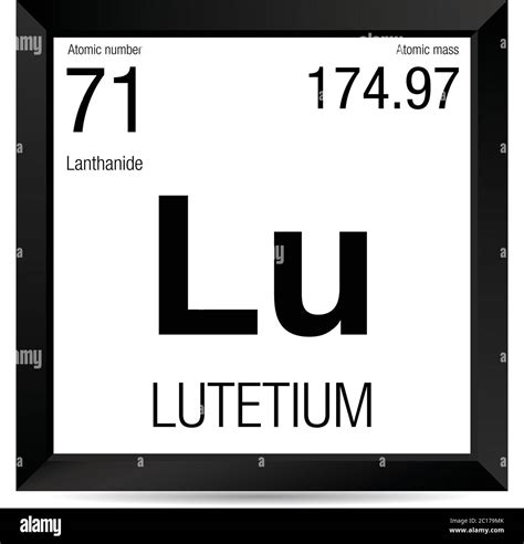 Lutetium symbol. Element number 71 of the Periodic Table of the Elements - Chemistry - Black ...