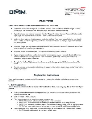Fillable Online Travel Profiles Fax Email Print - pdfFiller