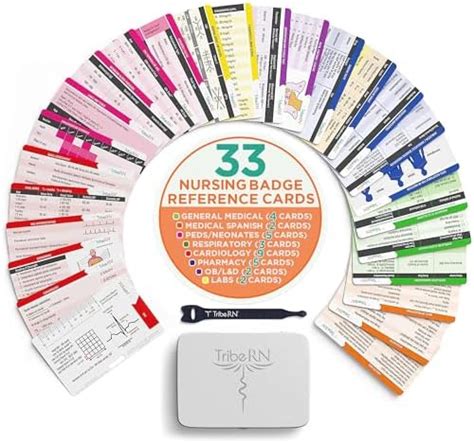 Tribe RN Set - 26 Nursing Badge Reference Cards - EKG, Vitals, Lab ...