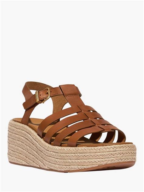 FitFlop Leather Fisherman Wedge Platform Heeled Sandals