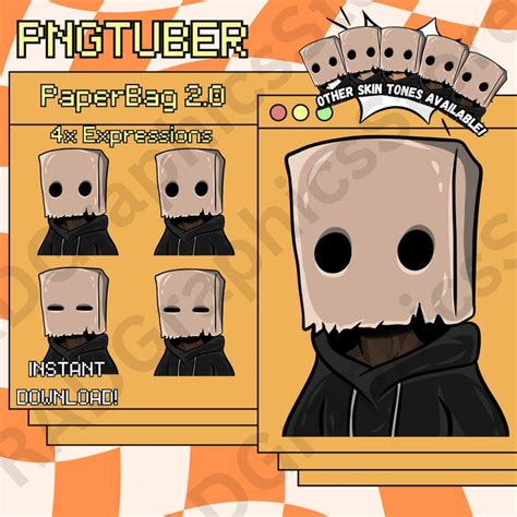 Buy Paper Bag 2.0, Pngtuber, PNG Tuber, Instant Download, Pngtuber ...