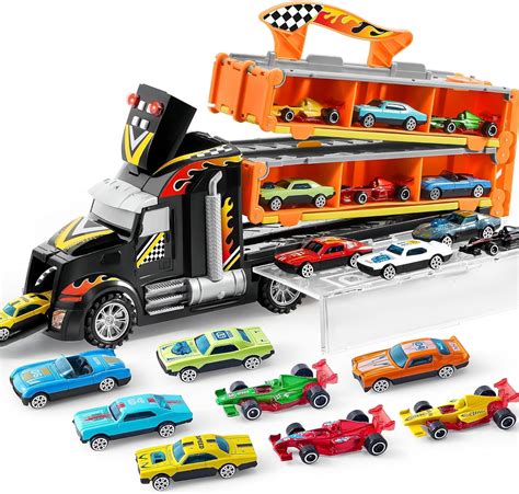Brandclub - JOYIN Toy Truck for Kids,5-FT Race Track and 12 Die-Cast Metal Toy Cars, Racing Car ...