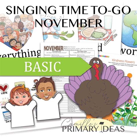 November 2023 Primary Songs Singing Time To-Go - Camille's Primary Ideas