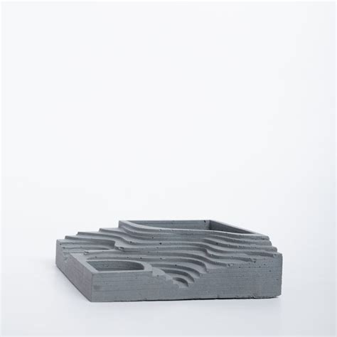 Topograph Dark Concrete Ashtray with a contoured design- contemporary ...