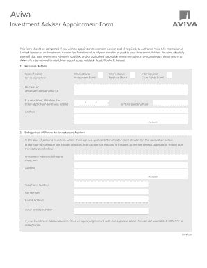 Fillable Online Investment Adviser Appointment Form Fax Email Print ...