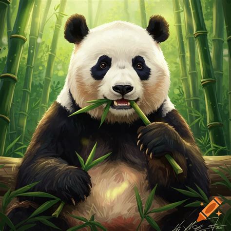 Cartoon of a cute yet angry conniving panda bear on Craiyon