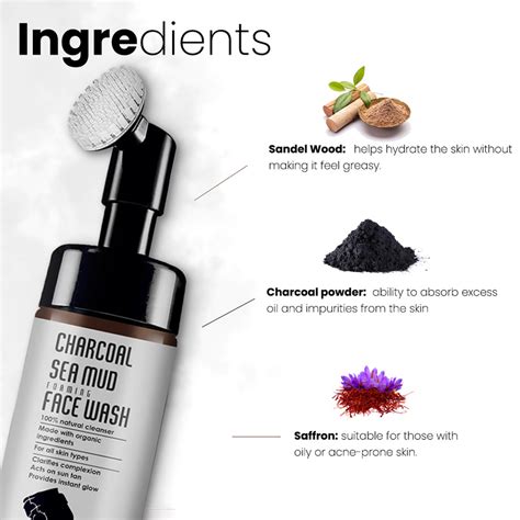 Luster Cosmetics Charcoal Sea Mud Foaming Face Wash - 100ml