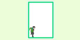 Simple Blank Boy Playing Rugby Page Border | Page Borders | Twinkl