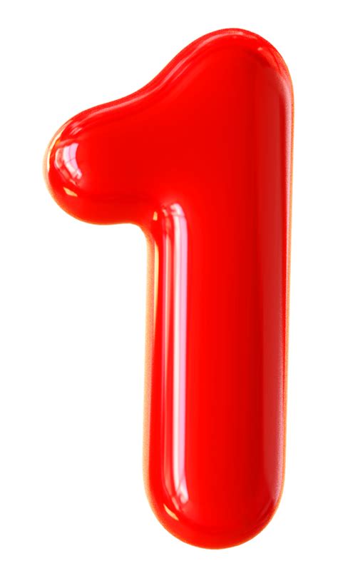 3d número 1 vermelho 11296908 PNG