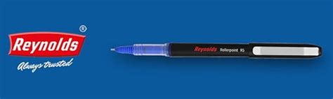 Reynolds ROLLER POINT Pen R5 Pack of 2 – 1 Blue + 1 Black (Pouch ...