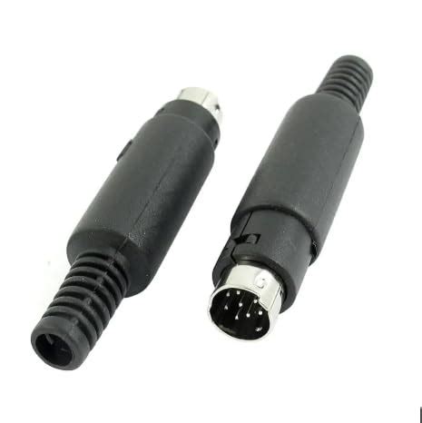 MX MiniDIN8 Male Connector with Housing Black MiniDin8 to Solder Type ...
