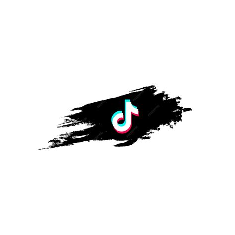 Icône du logo des médias sociaux tiktok avec fond tiktok pinceau ...