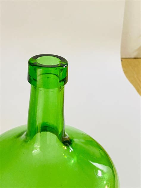 Antique French Set of Two Glass Bottles Green Color from France, circa ...