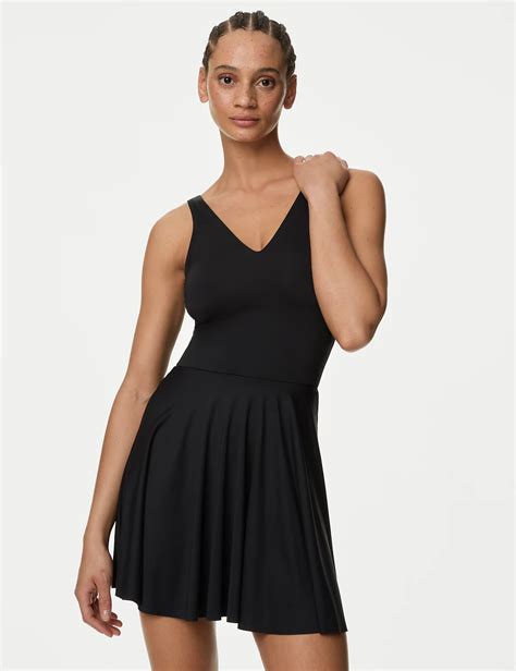 Padded V-Neck Swim Dress