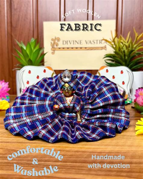 Divine Vastra Laddu Gopal Woollen Check Poshak (Blue) Price in India ...