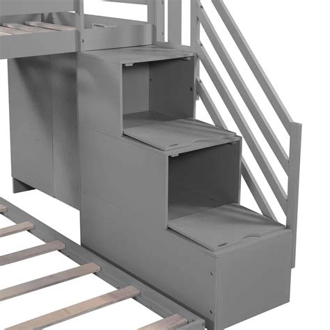 Bunk Bed: Twin Midsleeper Over Full House Roof Bunk Bed With Staircase ...