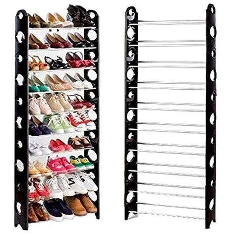 10 Layer Stackable Shoe Rack - Holds 30 Pairs Shoes : Amazon.in: Home ...