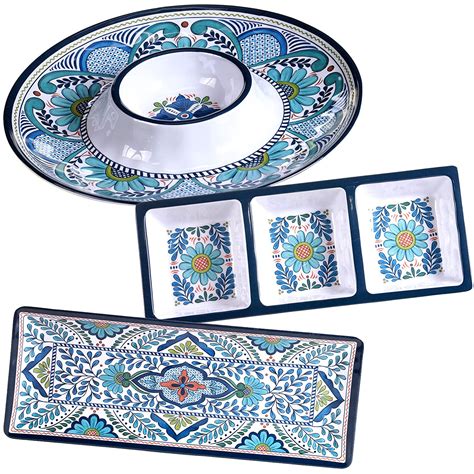 Cerified International TAL3PCRM Talavera 3-Piece Melamine Hostess ...